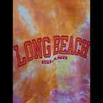 Exist  Long Beach Island Pink White Orange Tie Dye Hoodie Sweatshirt‎ Size Small Photo 3