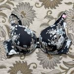 Cacique Lane Bryant Smooth Boost Plunge Black Allure Floral Bra 46C New Photo 1