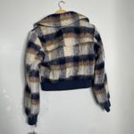 Avec Les Filles  Brushed Plaid Cropped Trucker Jacket Small NWT Photo 2