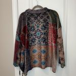 Johnny Was Fleece Mock Neck Patchwork Sweater M Photo 4