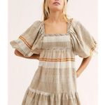 Free People  Cozy Striped Mini Dress in Ivory Combo Size Small Photo 0