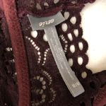 Aerie Womens Bralette Halter Crochet Lace Burgundy Size M Photo 2
