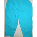 Womens Quacker Factory Dream Jeannes S Capri Turquoise Blue Pull On Pants Rhines Photo 5