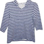 Organic Rags French terry Heather Blue striped hoodie size XS Photo 1