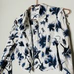 OSMAN YOUSEFZADA COLLECTIVE Blue White Floral Cutout Sleeves Shirt Size 10 FLAW Photo 3