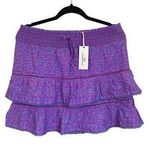 Vineyard Vines NWT  Anegada Block Print Tiered Blue and Purple Mini Skirt Size S Photo 0