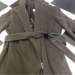 Armani Collezioni Belted Coat Cashmere Wool Zipper Dark Green Oversized Jacket 4 Photo 9