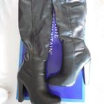 Womens Faux Leather Snake Skin 4" Heel Boots 5.5M Black Size 5.5 Photo 0