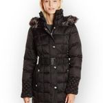 Betsey Johnson 𒀭 Faux Fur Quilted Puffer Mid Length Ski Parka Jacket 𒀭 Black S Photo 14