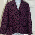 Pendleton  Womens Blazer Wool Mix  ButtonUp Maroon & Black Floral Vine size XL Photo 0
