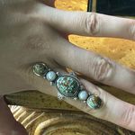 Royston Blue Horizon Turquoise Pearl Sterling Silver Ring Size 9 Photo 2