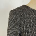 LIBBY Metallic Silver Long Sleeve Blouse Gray Size 6 Photo 3