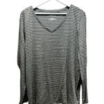 Talbots New Women’s V Neck Striped Sparkle T Shirt Long Sleeve Size 3X NWT Photo 0
