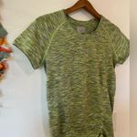 Athleta  Fastest Track Seamless Shirt Women's Large Green Ruched Athletic Gym EUC Photo 1