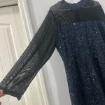 Elegant Navy Blue Sequin Dress Size 5X Photo 2