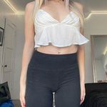 y2k flowy white triangle v neck crop top tank Photo 5