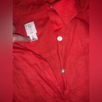 Joie  linen red button up belted dress L classic boho contemporary spring casual Photo 3