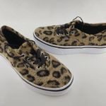 Vans  Leopard Animal Print Fuzzy Platform Ribbon Laces Size M6.0/W7.5 Photo 3
