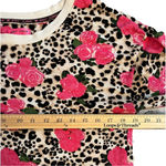Betsey Johnson leopard & roses lightweight pullover sweater, EUC size S Photo 6
