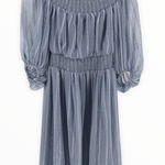 ASOS Maternity Off Shoulder Blue Stripe Mini Dress with Sheer Blouson Sleeve Size undefined Photo 0