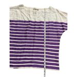 Lemlem purple white striped quarter sleeve merino blend shirt small Photo 4