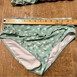 Women’s Floral Ruffle Smocked Two Piece Bikini Swim Suit Blue Size Small EUC Photo 6