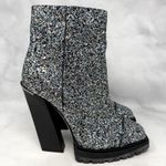 Jimmy Choo NEW  Madra 130 Chunky Glitter Platform Block Heeled Ankle Boots Blue Photo 4