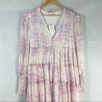 Rococo Sand Etre Metallic Long Sleeve Maxi Dress Pink Multi size Small Purple Photo 8