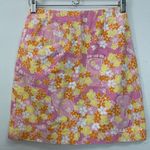 Lilly Pulitzer Vntg Mini Skirt Women Sz 0 Floral Short Lined Zip Pink Tropical Photo 0