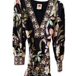 Farm Rio  Black Surreal Flowers Long Sleeve Mini Dress size small (New) Photo 4