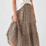 Faherty Dream Cotton Gauze Valentina Midi Skirt Floral Size XS Green Photo 0