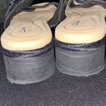 Clarks Wo size 11 Black Faux SUEDE straps and Tan w/ silver Buckle Sandals clean Photo 9