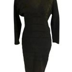 Frank Lyman Design Holiday Black Sweater Dress w/ Silver Sparkles, size Medium Photo 0