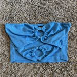 SheIn Blue Ring Link Strapless Crop Top Photo 4