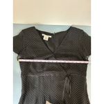 Maggy London silk dress size 10 black polka dots slip lined goth fairycore1920s Photo 7