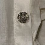 Workers for Freedom Women’s Size S White Linen Button Down Poet Shirt Blouse Photo 7
