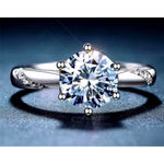Boutique NEW 1Ct Simulated‎ Diamond 14k White Gold-Plated S925 Engagement Ring, Size 8 Photo 2
