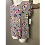 Vera Bradley Gray Floral Tee Shirt Rayon Blend Crewneck Short Sleeves - Large Photo 4