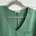 Summer10 Women's S Boxy Oversized Pocket Tee Sage Green Dolman Sleeve V Photo 1
