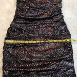 EXPRESS strapless metallic bodycon party dress with side ruching small Eras Tour Photo 14