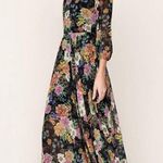 Yumi Kim Anthro  Floral Woodstock Maxi Dress Black Motif Wisteria Size XS Photo 1