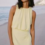 ZARA  butter yellow fitted midi dress evening party wedding coctail  Photo 10