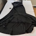 NWT Lulus True Passion Black Lace V Back Sleeveless Mermaid Maxi Dress Size 1X Photo 7