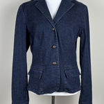 Ralph Lauren  Jeans Co Denim Blazer Jacket Womens Medium Dark Blue Stretch Preppy Photo 0