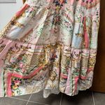 Camilla NEW Lisbon Lullaby Tiered Linen Maxi Dress Neck Frill Pink Large $995 Photo 7