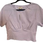 Madewell  Shirred Crewneck Crop Top Lavender Size M NWT Photo 2