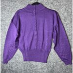 Vintage Casual Corner Purple Mock Neck Sweater with Padded Shoulders Photo 7