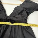 OPT Dress Women Mini Puff Sleeve Velvet Bow Babydoll Goth Dark Wednesday Black Size XS Photo 8