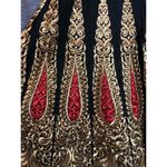 Womens Black Red Gold Anarkali Dress Sleeveless Embroidery Round Neck Size M Photo 8