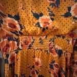 Free People  Morning Light Golden Yellow Floral Long Sleeve Dress Size 8 Photo 11